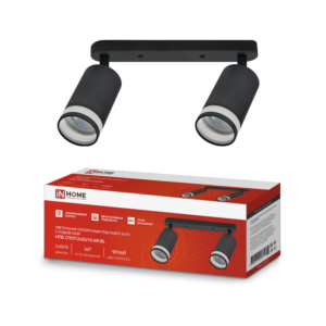 Светильник потолочный НПБ СПОТ-2xGU10-AR-BL под лампу GU10 55х165x260мм черный IN HOME купить оптом недорого