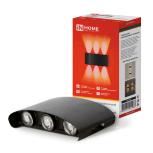 Светильник уличный светодиодный ДБУ TWIN-8B 8Вт 3000К IP65 черный IN HOME купить оптом недорого