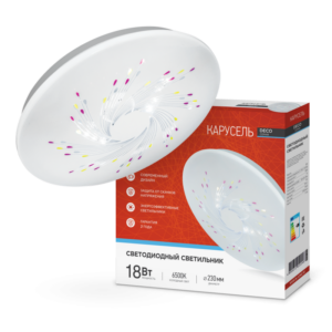 Светильник светодиодный серии DECO КАРУСЕЛЬ 18Вт 230В 6500К 1620Лм 260х55мм IN HOME купить оптом недорого