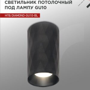 Светильник потолочный НПБ DIAMOND-GU10-BL под лампу GU10 55х100мм черный IN HOME купить оптом недорого