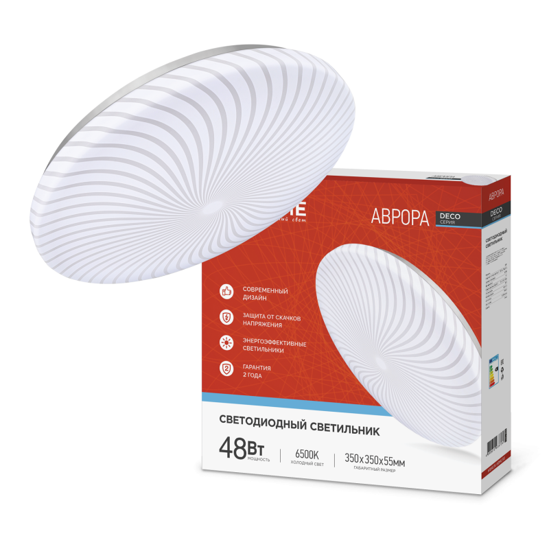 Светильник светодиодный серии DECO АВРОРА 48Вт 230В 6500К 4320Лм 380х55мм IN HOME оптом купить хорошая цена Светильник светодиодный серии DECO АВРОРА 48Вт 230В 6500К 4320Лм 380х55мм IN HOME купить оптом недорого