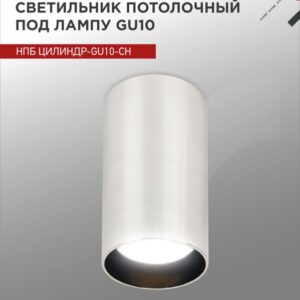 Светильник потолочный НПБ ЦИЛИНДР-GU10-CH под лампу GU10 55х100мм хром IN HOME купить оптом недорого