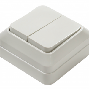 Выключатель двухклавишный BOLLETO белый накладной 7023 IN HOME купить оптом недорого