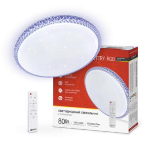 Светильник светодиодный COMFORT MYSTERY-RGB 80Вт 230В 3000-6500K 6000Лм 500x80мм с пультом ДУ IN HOME купить оптом недорого