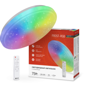Светильник светодиодный COMFORT FROST-RGB 75Вт 230В 3000-6500K 4400Лм 495x85мм с пультом дистанционного управления IN HOME купить оптом недорого