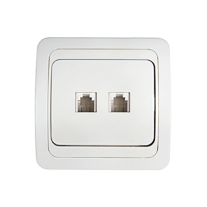 Розетка компьютерная двойная RJ-45 CLASSICO белая 2136 IN HOME купить оптом недорого