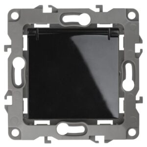 12-2103-06 ЭРА Розетка 2P+E Schuko со шторками с крышкой