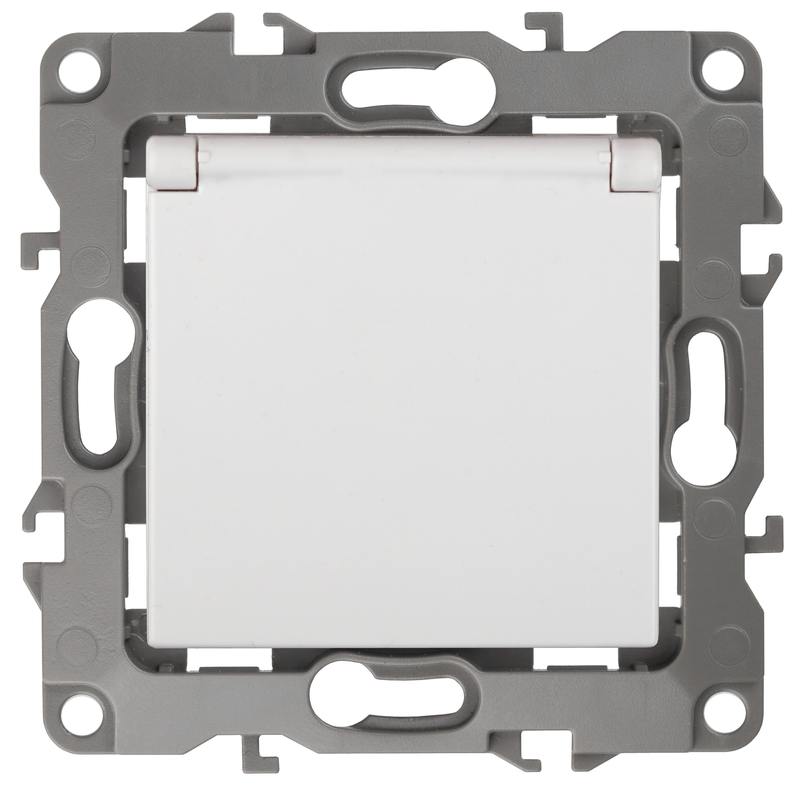 12-2103-01 ЭРА Розетка 2P+E Schuko со шторками с крышкой 12-2103-01 ЭРА Розетка 2P+E Schuko со шторками с крышкой