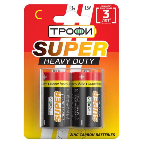 Батарейки Трофи R14-2BL SUPER HAEVY DUTY Zinc купить оптом недорого
