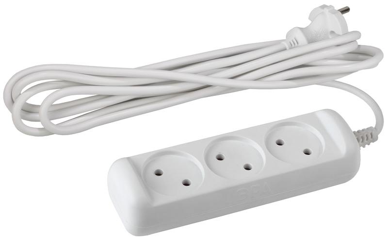 Удлинитель электрический ЭРА U-3-7m-2x1 без заземления 3 розетки 7м ПВС 2x1мм2 10А оптом купить хорошая цена Удлинитель электрический ЭРА U-3-7m-2x1 без заземления 3 розетки 7м ПВС 2x1мм2 10А купить оптом недорого