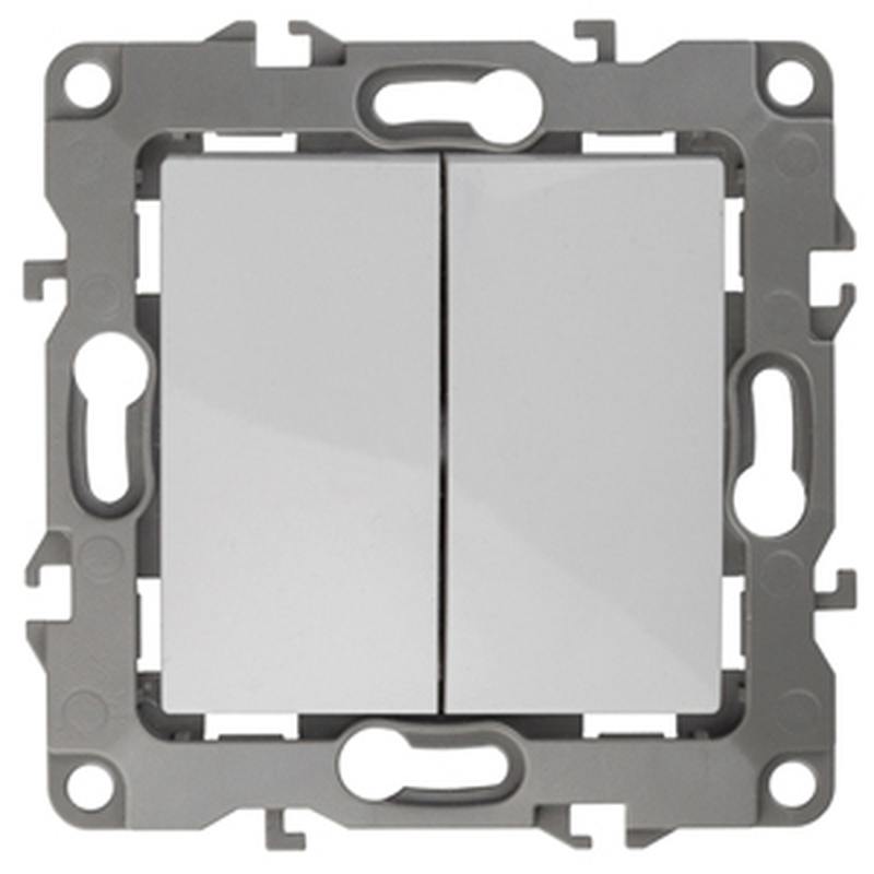 12-1004-01 ЭРА Выключатель двойной 12-1004-01 ЭРА Выключатель двойной