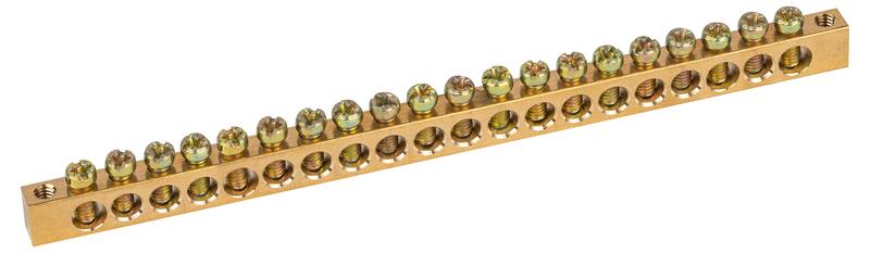 Шина ЭРА NO-122-09 PEN земля-ноль 6х9мм 20/2 латунная с креплениями по краям оптом купить хорошая цена Шина ЭРА NO-122-09 PEN земля-ноль 6х9мм 20/2 латунная с креплениями по краям купить оптом недорого