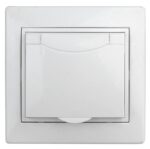 Розетка Intro Plano 1Э-207-01 с заземлением 2P+E Schuko с крышкой шторками