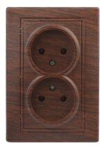 Розетка Intro Plano 1-204-10 без заземления двойная 2х2P