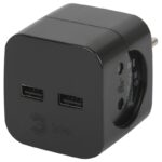 Разветвитель электрический ЭРА SP-2-USB-B на 2 розетки 220V + 2xUSB 2400mA