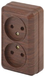 Розетка Intro Quadro 2-203-10 двойная без заземления 2х2P