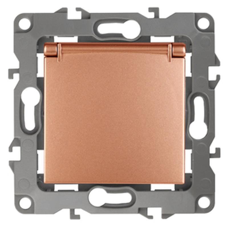 12-2103-14 ЭРА Розетка 2P+E Schuko со шторками с крышкой 12-2103-14 ЭРА Розетка 2P+E Schuko со шторками с крышкой