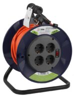 Удлинитель силовой ЭРА RPx-4es-3х0.75-20m на пластиковой катушке c заземлением 4 розетки 20м ПВС 3х0.75мм2 купить оптом недорого