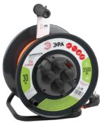 Удлинитель силовой ЭРА RMx-4es-3x1.5-30m-IP44 на металлической катушке c заземлением 4 розетки 30м ПВС 3х1.5мм2 купить оптом недорого