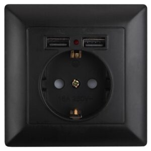 Розетка Intro Solo 4-410-05 с заземлением P+E Schuko со шторками