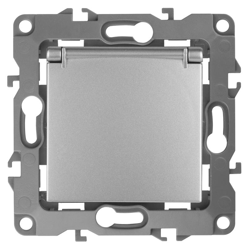 12-2103-03 ЭРА Розетка 2P+E Schuko со шторками с крышкой 12-2103-03 ЭРА Розетка 2P+E Schuko со шторками с крышкой