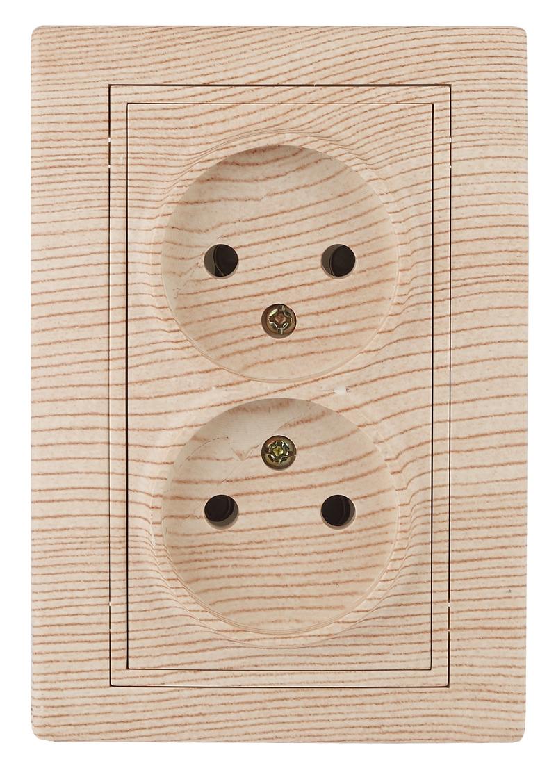 Розетка Intro Plano 1-204-11 без заземления двойная 2х2P Розетка Intro Plano 1-204-11 без заземления двойная 2х2P