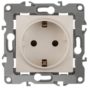 12-2102-02 ЭРА Розетка 2P+E Schuko со шторками