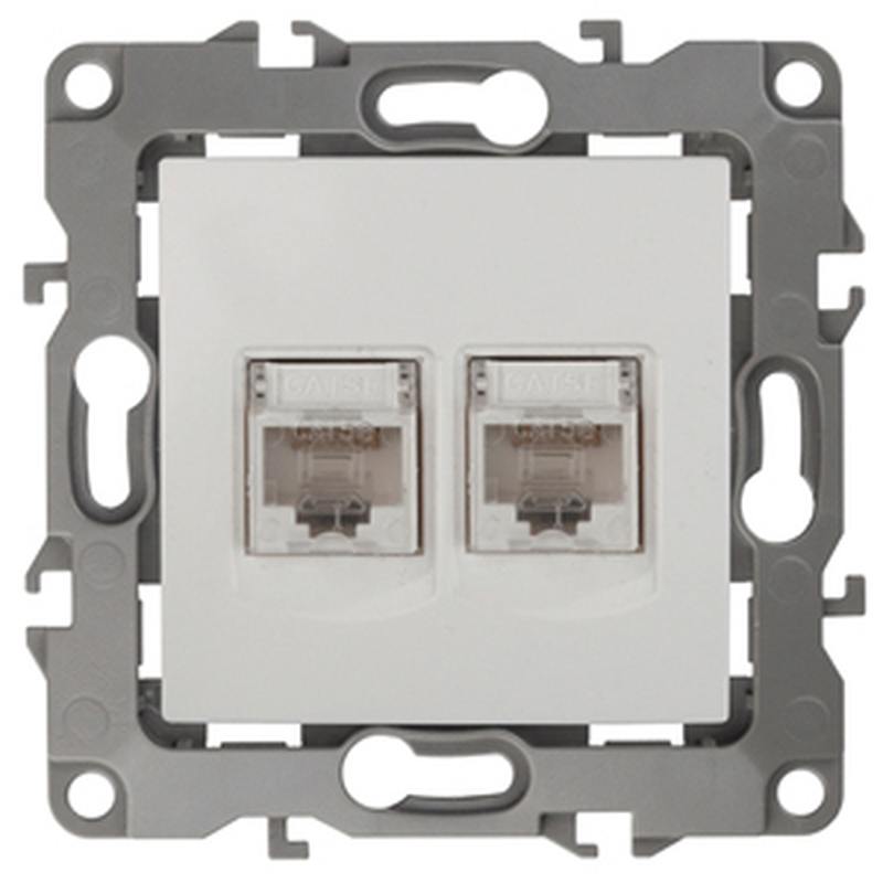 12-3108-01 ЭРА Розетка информационная двойная 2XRJ45 12-3108-01 ЭРА Розетка информационная двойная 2XRJ45