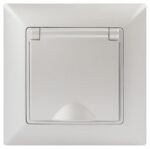 Розетка Intro Solo 4-203-06 с заземлением 2P+E Schuko с крышкой