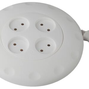 Удлинитель электрический ЭРА UR-4-7m-W рулетка без заземления 4 розетки 7м 2x1мм2 10А белая купить оптом недорого