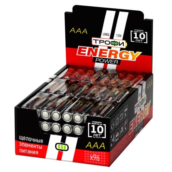 Батарейки Трофи LR03-4S promo-box ENERGY POWER Alkaline купить оптом недорого
