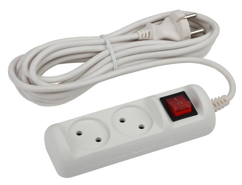 Удлинитель электрический ЭРА U-2s-3m-2x1 без заземления c выключателем 2 розетки 3м ПВС 2x1мм2 10А оптом купить хорошая цена Удлинитель электрический ЭРА U-2s-3m-2x1 без заземления c выключателем 2 розетки 3м ПВС 2x1мм2 10А купить оптом недорого