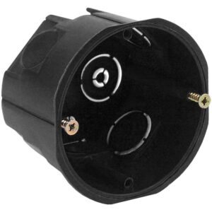 Коробка установочная ЭРА KUT-68-45-black черная 68х45мм для твердых стен саморезы IP20 купить оптом недорого