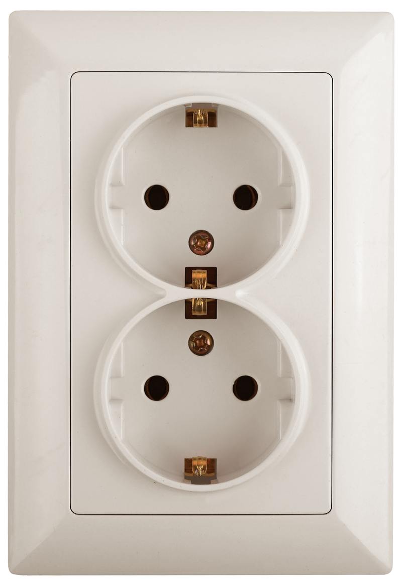 Розетка Intro Solo 4-205-02 с заземлением двойная 2X2P+E Schuko Розетка Intro Solo 4-205-02 с заземлением двойная 2X2P+E Schuko