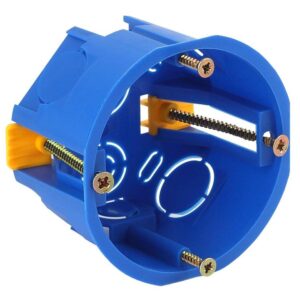 Коробка установочная ЭРА KUP-68-45-blue синяя 68х45мм для полых стен саморезы пластиковые лапки IP20 купить оптом недорого