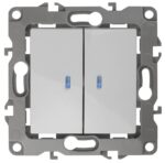 12-1105-01 ЭРА Выключатель двойной с подсветкой