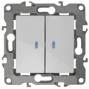 12-1105-01 ЭРА Выключатель двойной с подсветкой