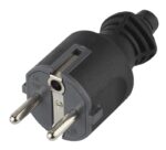 Вилка ЭРА V4(B) c заземлением 16A прямой ввод черная купить оптом недорого