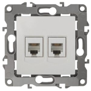 12-3106-02 ЭРА Розетка телефонная двойная 2XRJ11