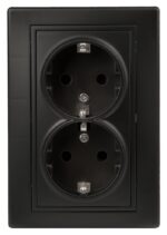 Розетка Intro Plano 1-205-05 с заземлением двойная 2X2P+E Schuko