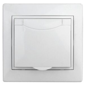 Розетка Intro Plano 1Э-207-01 с заземлением 2P+E Schuko с крышкой шторками