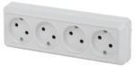 Розетка Intro Quadro 2-207-01 без заземления четырехместная 4х2P