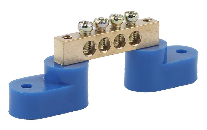 Шина ЭРА NO-222-54 N ноль на двух угловых изоляторах ШНИ-6х9-4-У2-Синий оптом купить хорошая цена Шина ЭРА NO-222-54 N ноль на двух угловых изоляторах ШНИ-6х9-4-У2-Синий купить оптом недорого