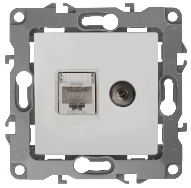 12-3110-01 ЭРА Розетка комбинированная RJ45+TV 12-3110-01 ЭРА Розетка комбинированная RJ45+TV