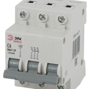 Автоматический выключатель ЭРА SIMPLE SIMPLE-mod-19 ВА 47-29 3P 6А кривая С 4