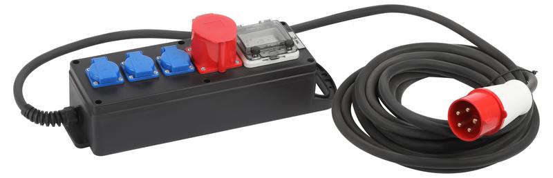 Удлинитель силовой ЭРА IND380-SF-4e-5x4-10m-IP44 380В на каучуковой колодке 4 розетки 1xCEE 5P/3xSCHUKO 10м КГ 5х2 Удлинитель силовой ЭРА IND380-SF-4e-5x4-10m-IP44 380В на каучуковой колодке 4 розетки 1xCEE 5P/3xSCHUKO 10м КГ 5х2