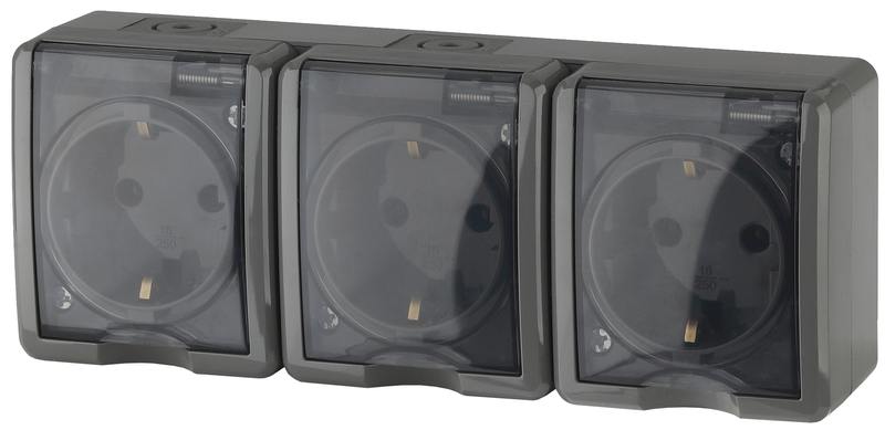 11-2406-03 ЭРА Розетка 3х2P+E IP54 11-2406-03 ЭРА Розетка 3х2P+E IP54