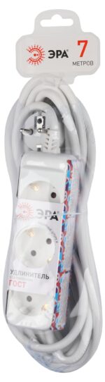 5 с заземлением 3 розетки 7м ПВС 3x1