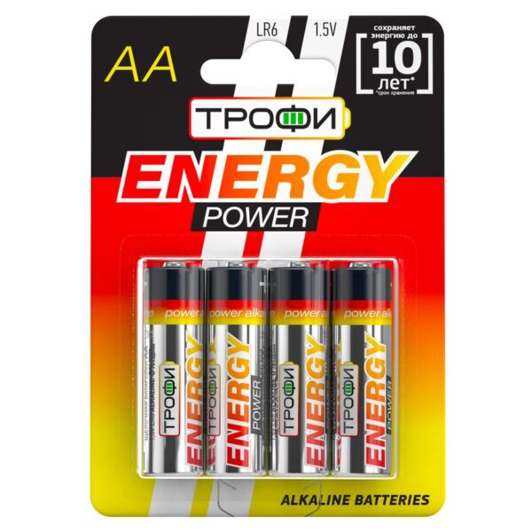 Батарейки Трофи LR6-4BL ENERGY POWER Alkaline купить оптом недорого