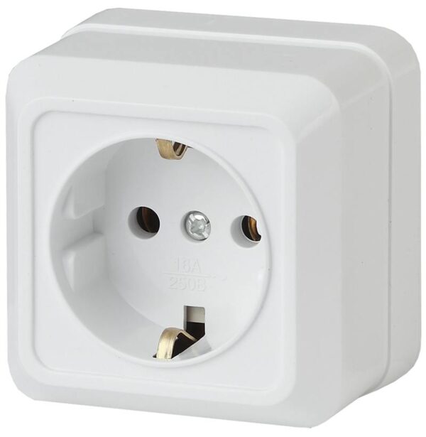Розетка Intro Quadro 2Э-202-01 с заземлением 2P+E Schuko